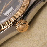 Rolex 18K Yellow Gold and Stainless Steel Lady-Datejust Noir Diamond Dial 26mm - Drop 23