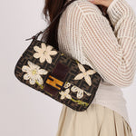 Fendi Zucca Floral Baguette