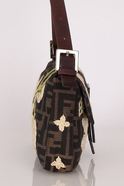 Fendi Zucca Floral Baguette