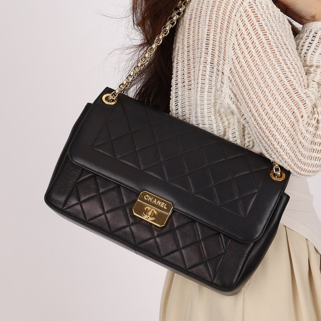 Chanel Large Chic With Me Flap Black Lambskin GHW