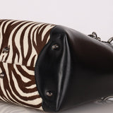 Dior Medium Lady Zebra Print Pony Hair and Black Patent