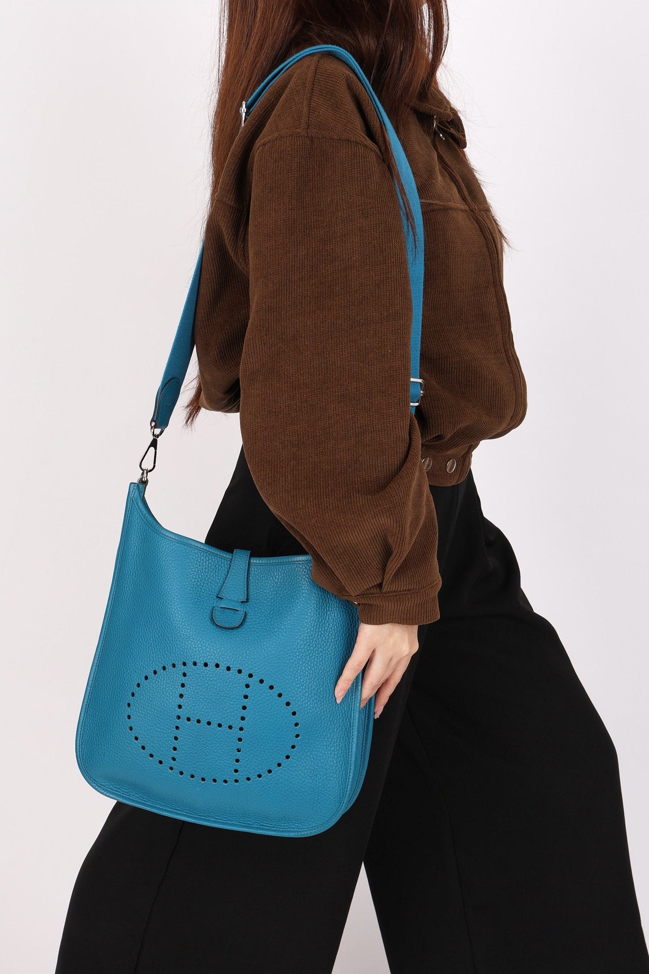 Hermès Evelyn PM Bleu Izmir (leather) PHW