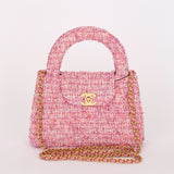 Chanel Small Kelly Shopper Pink Tweed AGHW