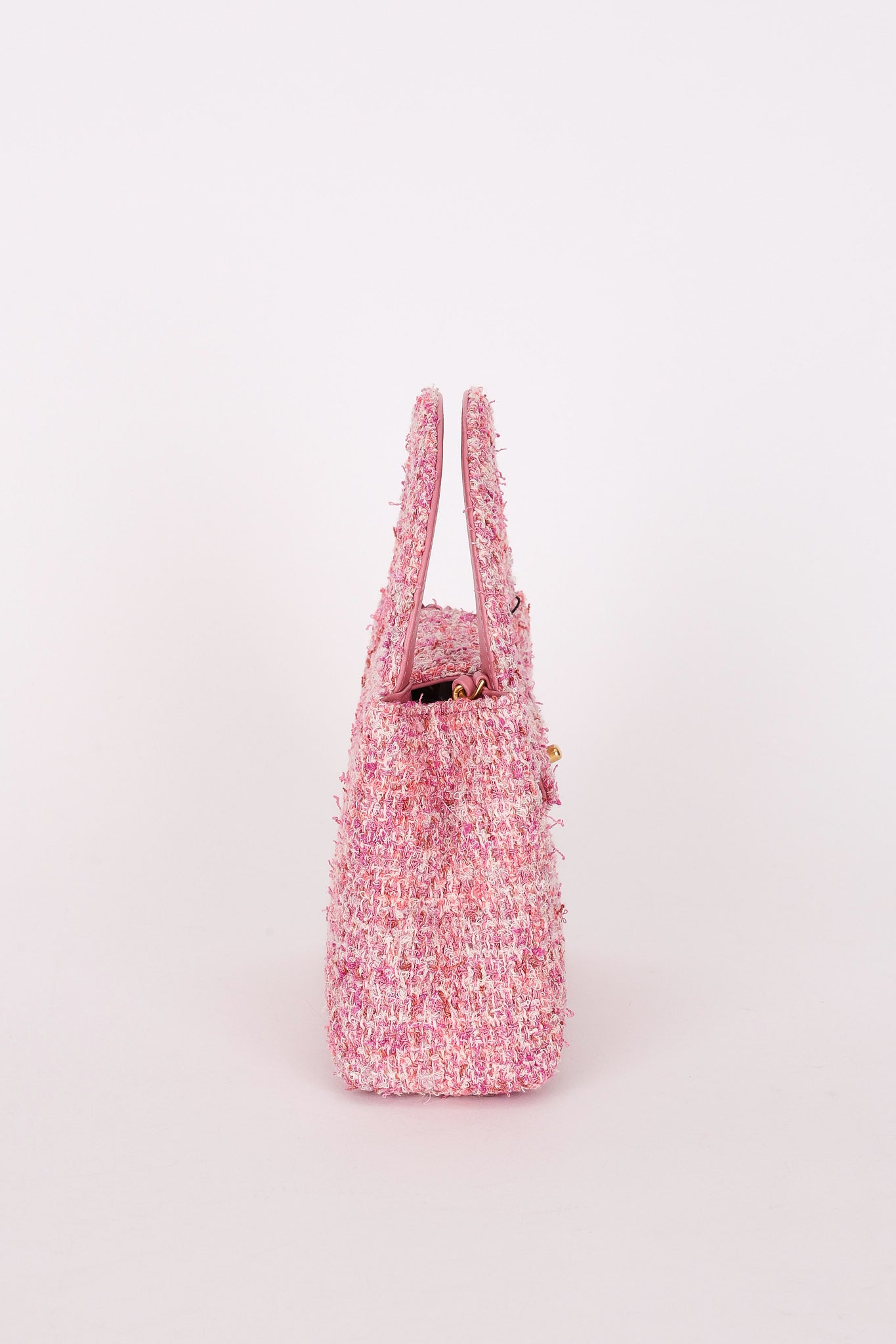 Chanel Small Kelly Shopper Pink Tweed AGHW
