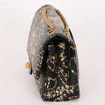 Chanel 2.55 Reissue Double Flap Black Croc Embossed Graffiti Print AGHW