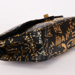 Chanel 2.55 Reissue Double Flap Black Croc Embossed Graffiti Print AGHW