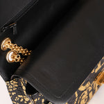 Chanel 2.55 Reissue Double Flap Black Croc Embossed Graffiti Print AGHW