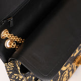 Chanel 2.55 Reissue Double Flap Black Croc Embossed Graffiti Print AGHW
