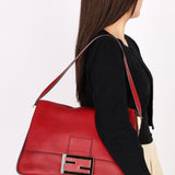 Fendi Mamma Forever Baguette Bag Red GHW