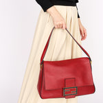Fendi Mamma Forever Baguette Bag Red GHW