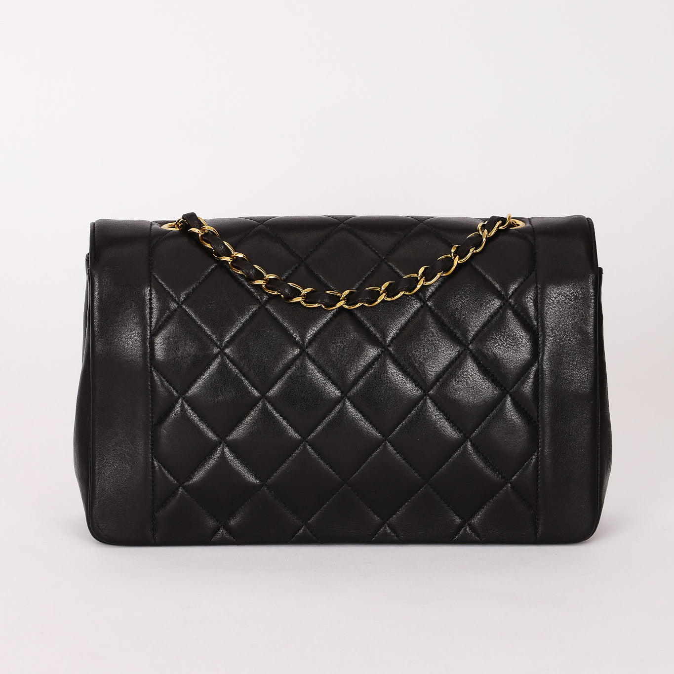 Chanel Medium Diana Flap Black Lambskin 1993 24K GP