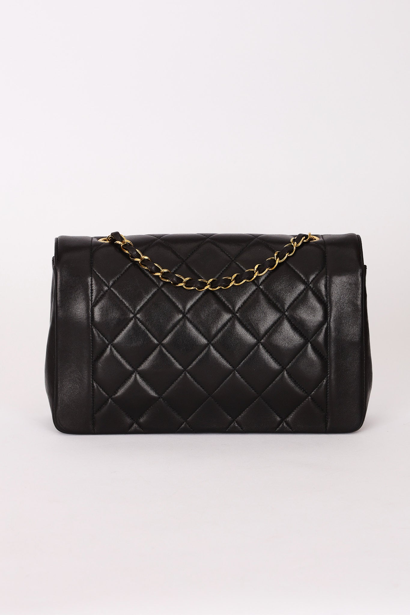Chanel Medium Diana Flap Black Lambskin 1993 24K GP