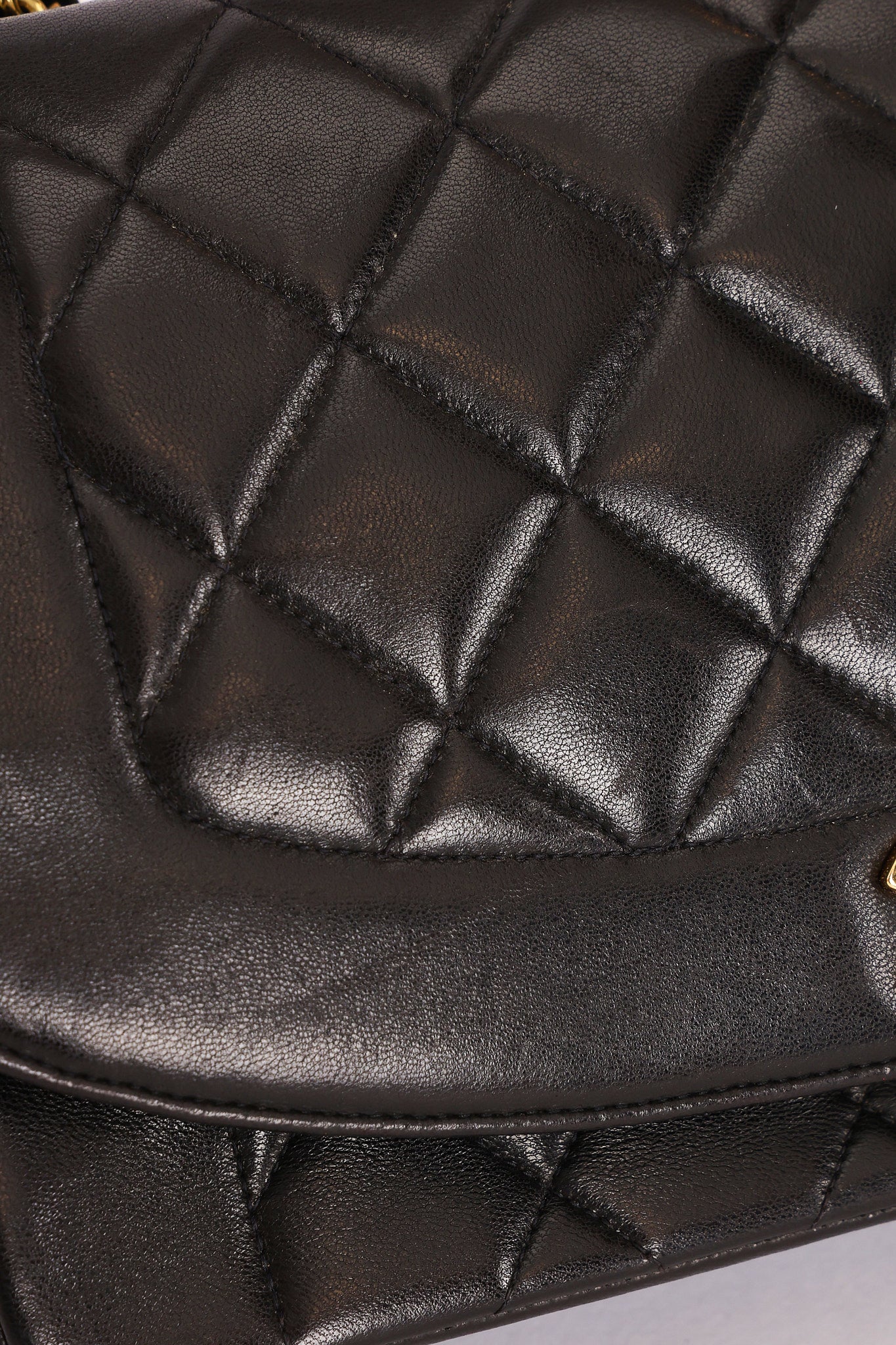 Chanel Medium Diana Flap Black Lambskin 1993 24K GP