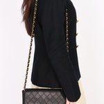 Chanel Single Flap Black Lambskin 24K GP