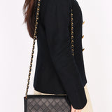 Chanel Single Flap Black Lambskin 24K GP