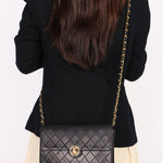 Chanel Single Flap Black Lambskin 24K GP