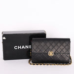 Chanel Single Flap Black Lambskin 24K GP