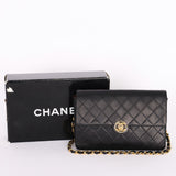 Chanel Single Flap Black Lambskin 24K GP