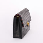 Chanel Single Flap Black Lambskin 24K GP
