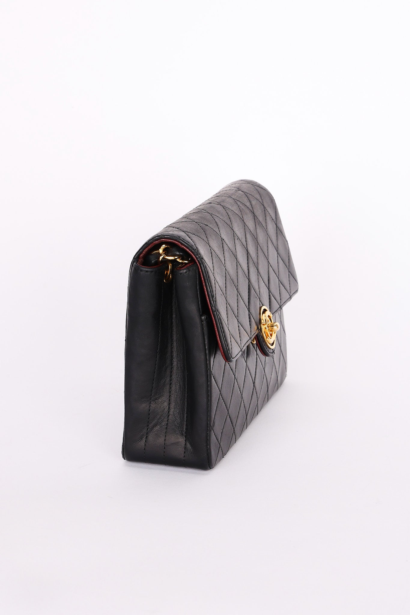 Chanel Single Flap Black Lambskin 24K GP
