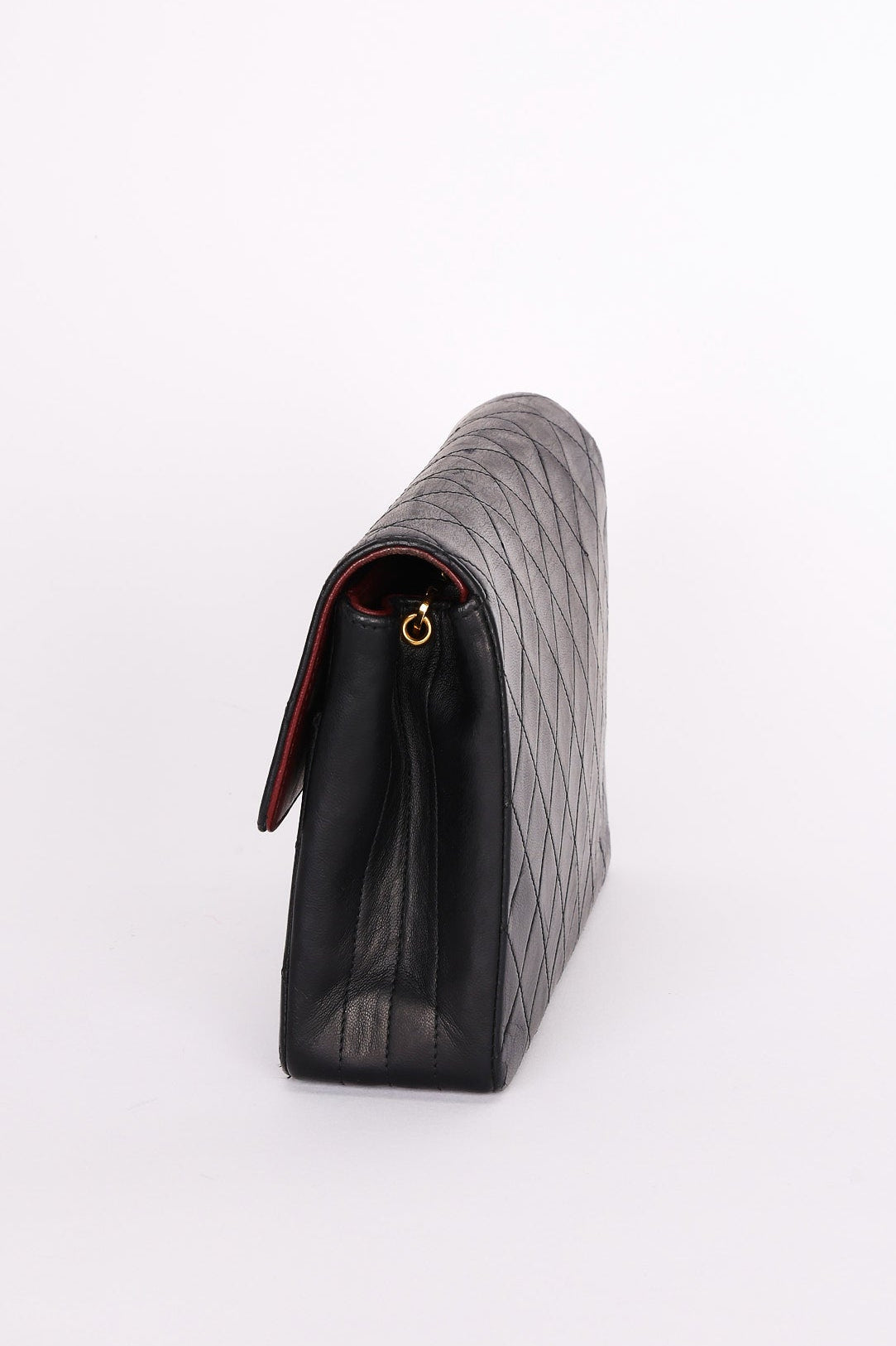 Chanel Single Flap Black Lambskin 24K GP