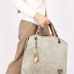 Louis Vuitton Monogram Embossed Suede with Snakeskin Whisper PM