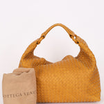 Bottega Veneta Intrecciato Hop Shoulder Bag Mustard Yellow