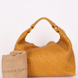 Bottega Veneta Intrecciato Hop Shoulder Bag Mustard Yellow