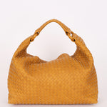Bottega Veneta Intrecciato Hop Shoulder Bag Mustard Yellow