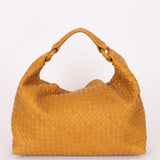 Bottega Veneta Intrecciato Hop Shoulder Bag Mustard Yellow