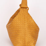 Bottega Veneta Intrecciato Hop Shoulder Bag Mustard Yellow