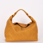 Bottega Veneta Intrecciato Hop Shoulder Bag Mustard Yellow
