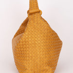 Bottega Veneta Intrecciato Hop Shoulder Bag Mustard Yellow