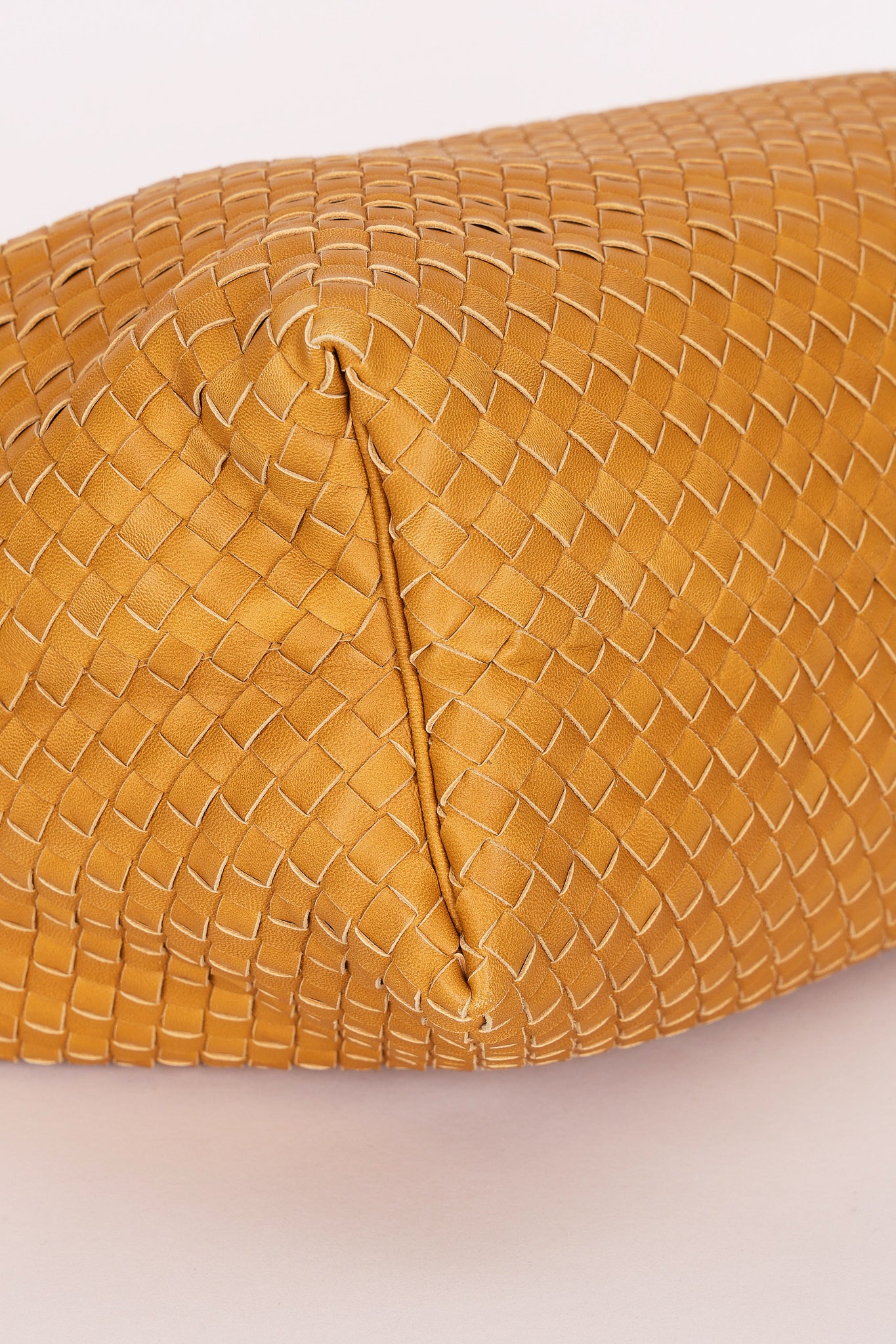Bottega Veneta Intrecciato Hop Shoulder Bag Mustard Yellow