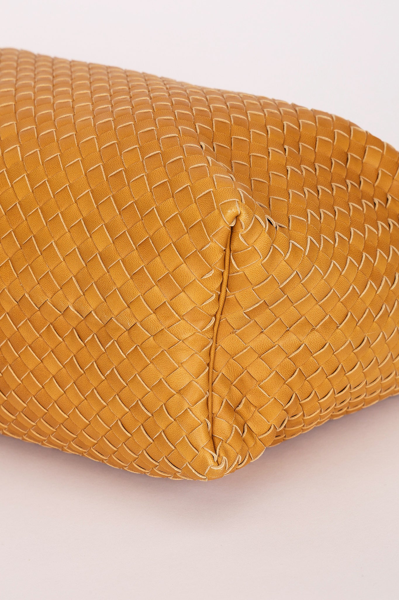 Bottega Veneta Intrecciato Hop Shoulder Bag Mustard Yellow