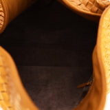 Bottega Veneta Intrecciato Hop Shoulder Bag Mustard Yellow