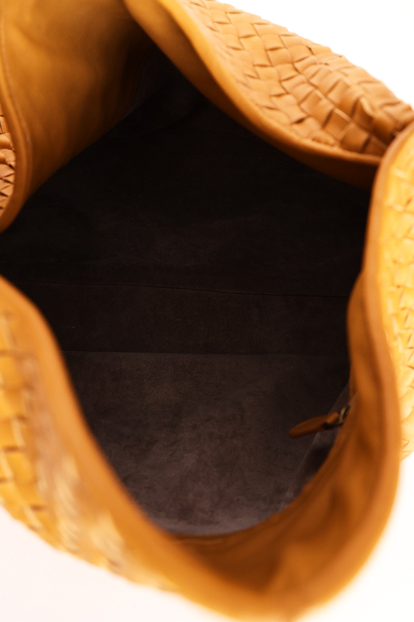 Bottega Veneta Intrecciato Hop Shoulder Bag Mustard Yellow