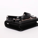 Chanel Plexi Striped Boy Brick Mini Flap Black Patent and Lambskin SHW