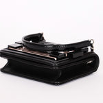 Chanel Plexi Striped Boy Brick Mini Flap Black Patent and Lambskin SHW