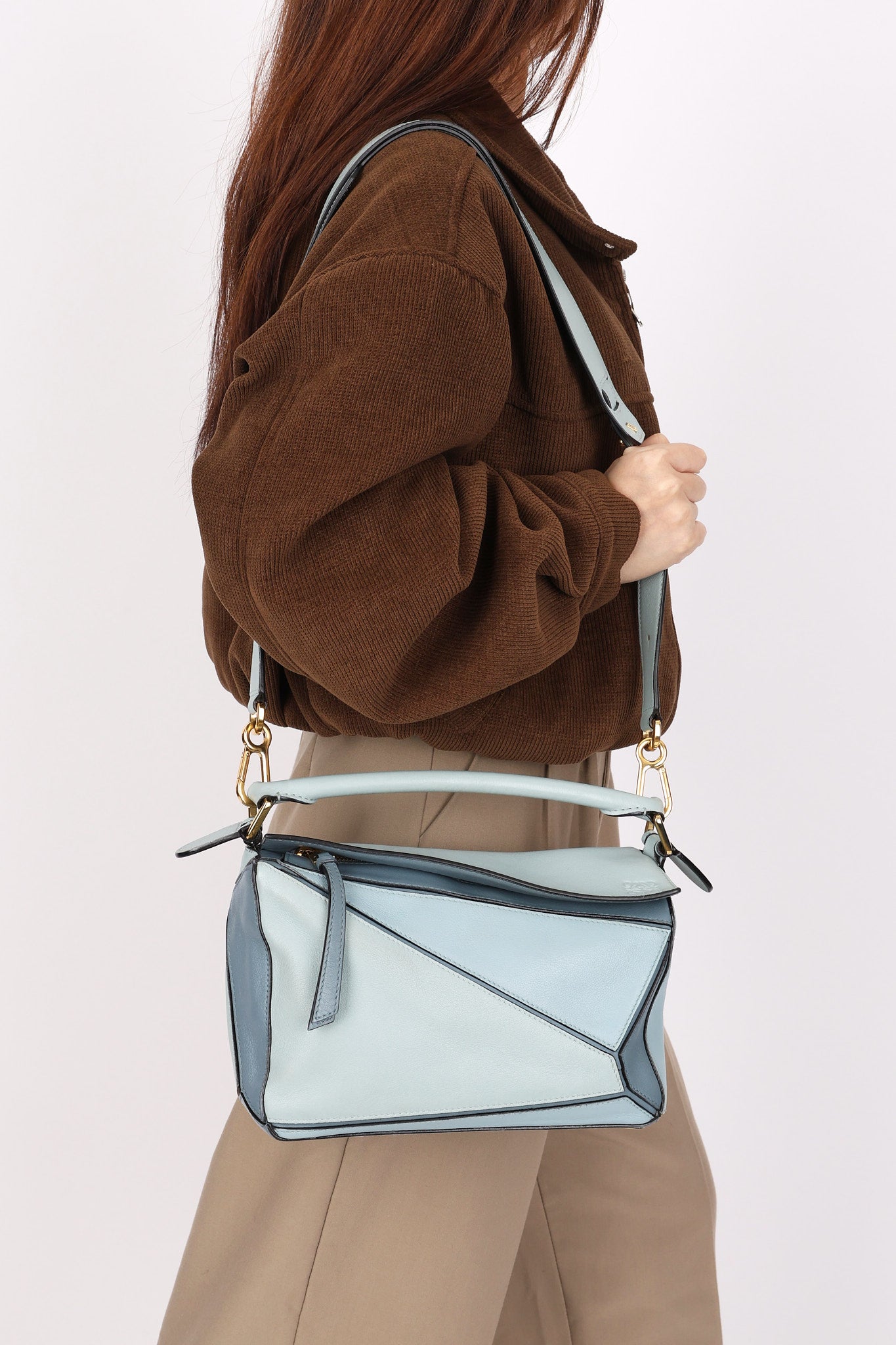 Loewe Tricolor Small Puzzle Bag Blue