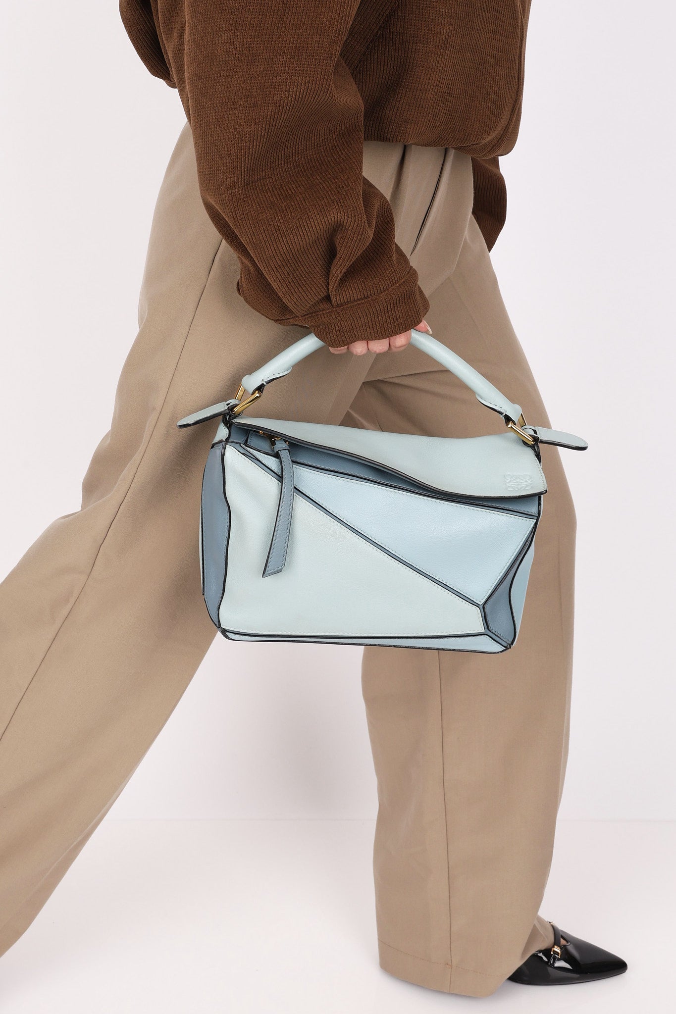 Loewe Tricolor Small Puzzle Bag Blue