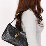 Saint Laurent Le 5 A 7 Shoulder Bag Croc Embossed