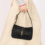Saint Laurent Le 5 A 7 Shoulder Bag Croc Embossed