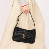 Saint Laurent Le 5 A 7 Shoulder Bag Croc Embossed