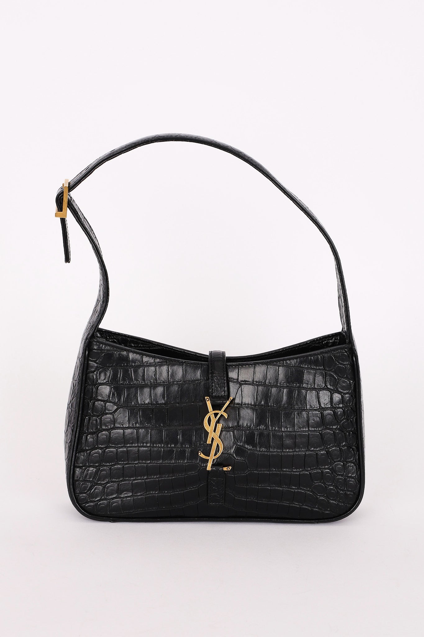 Saint Laurent Le 5 A 7 Shoulder Bag Croc Embossed