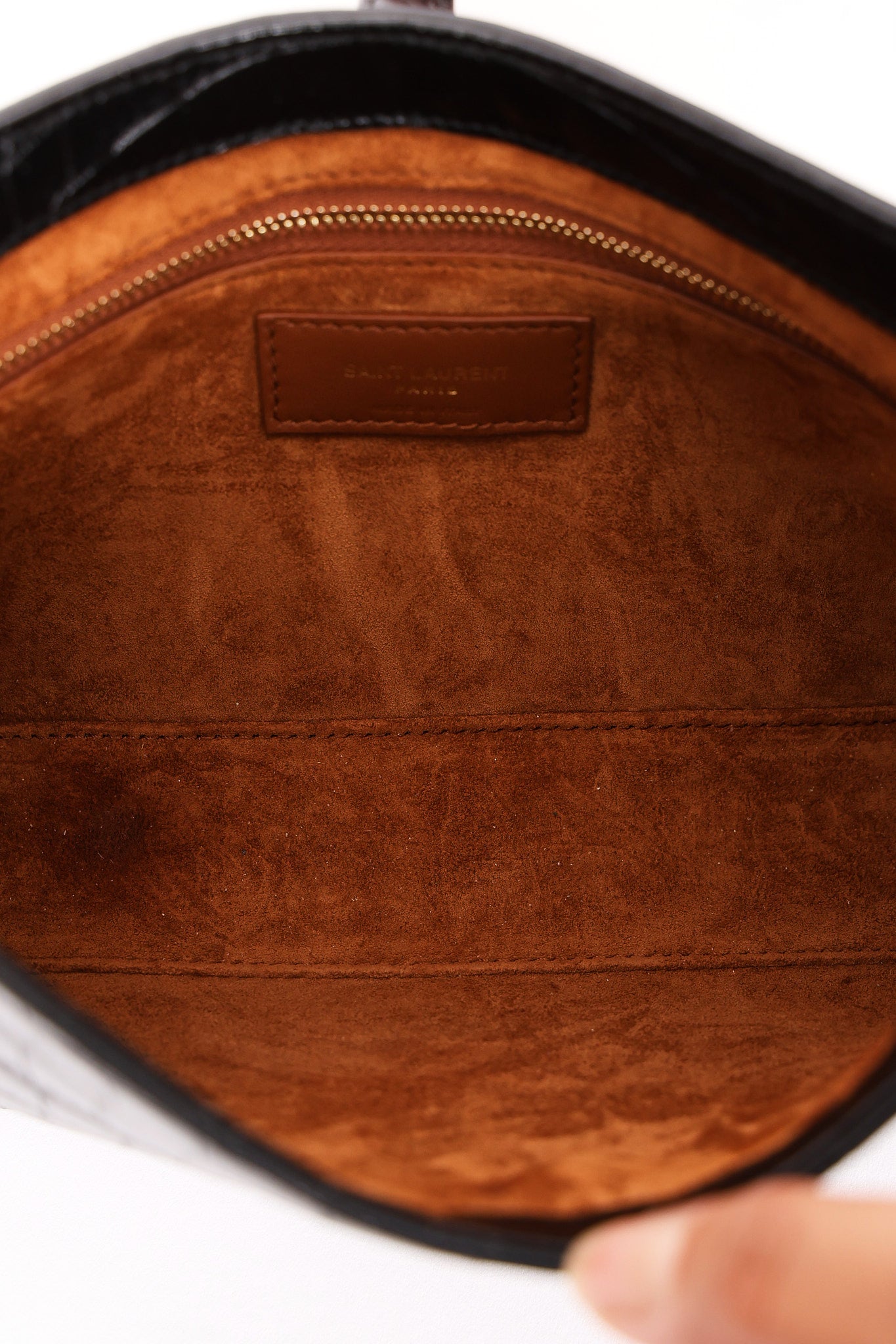Saint Laurent Le 5 A 7 Shoulder Bag Croc Embossed