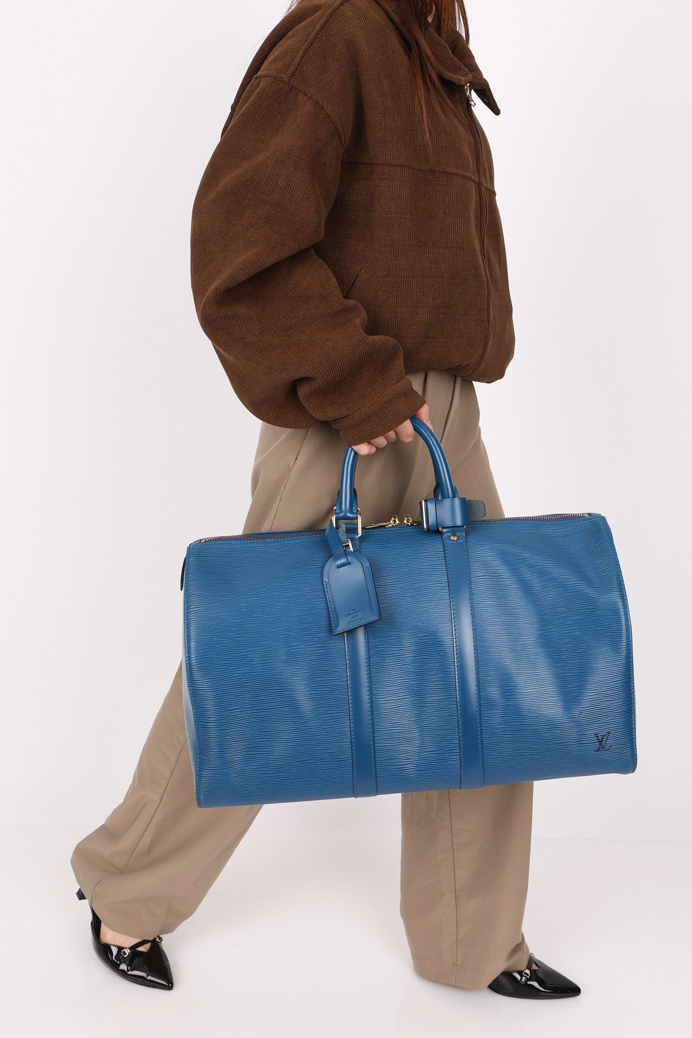Louis Vuitton Epi Keepall 45 Blue