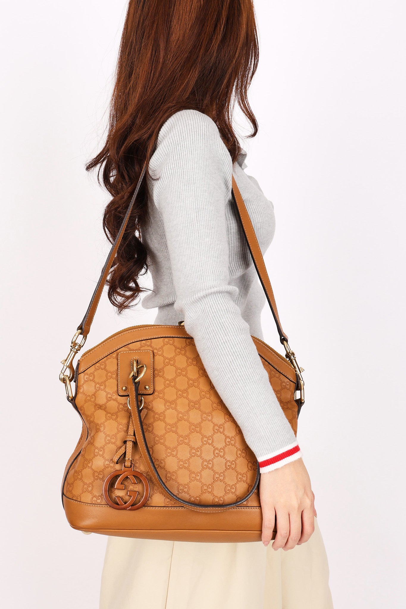 Gucci Medium Guccissima Charm Dome Satchel