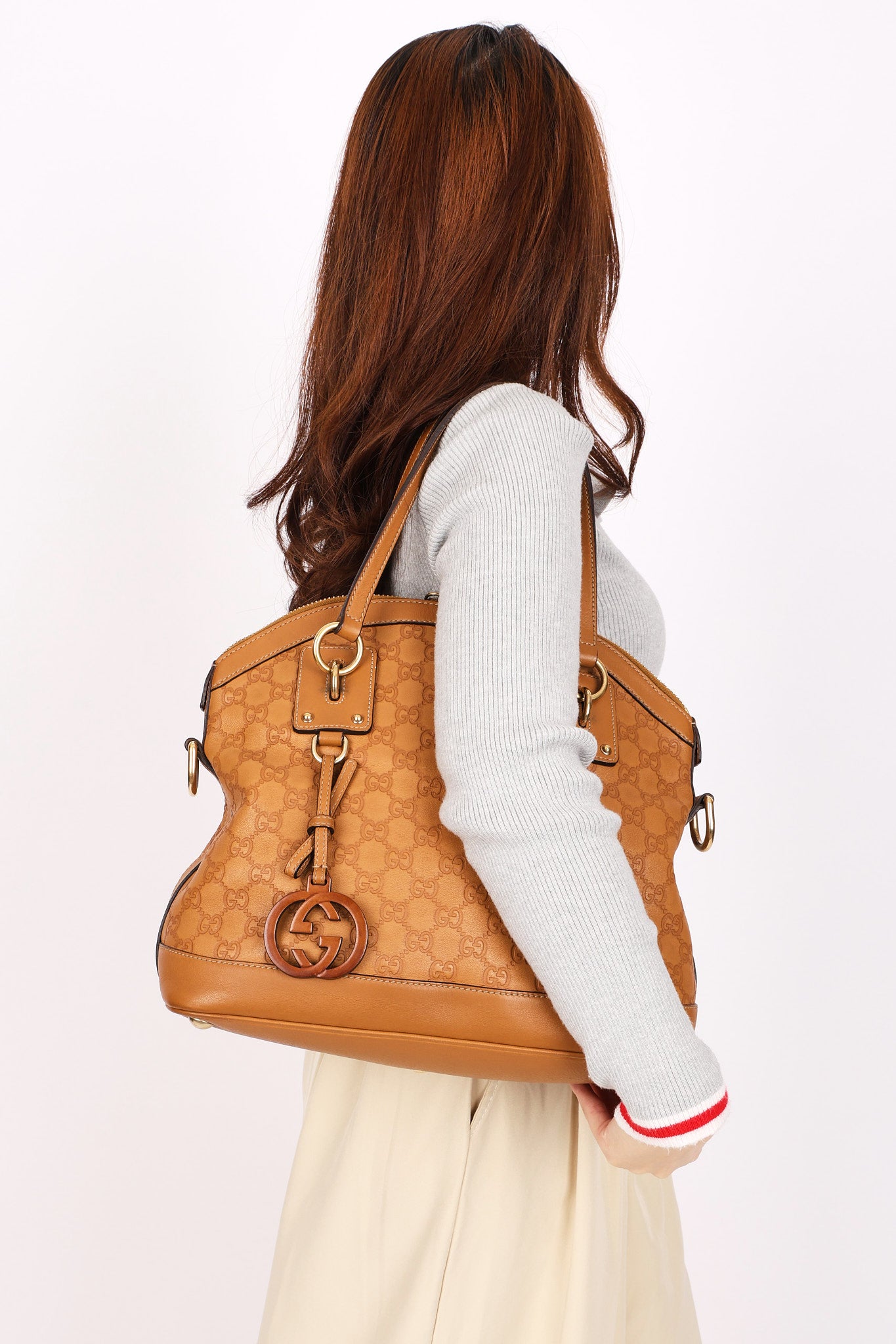 Gucci Medium Guccissima Charm Dome Satchel