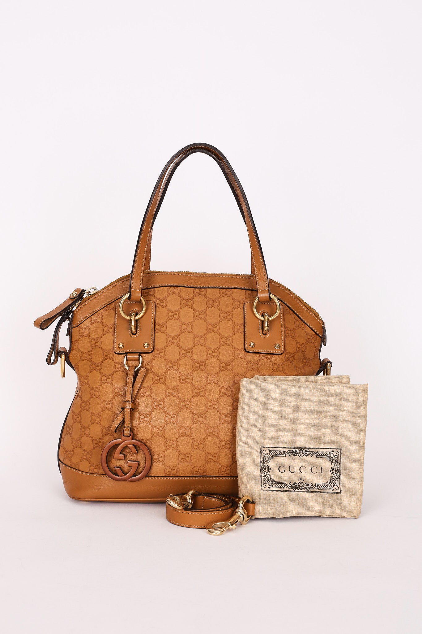 Gucci Medium Guccissima Charm Dome Satchel